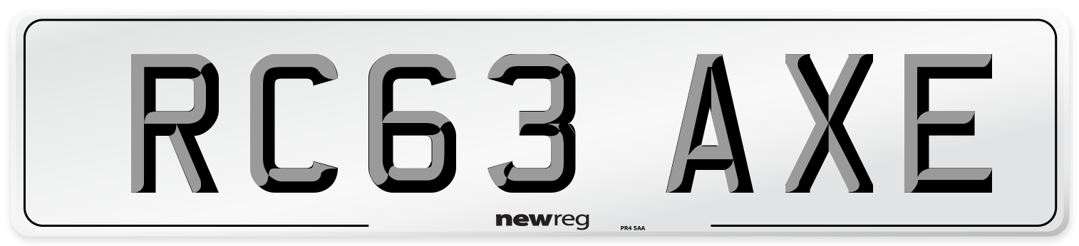 RC63 AXE Number Plate from New Reg